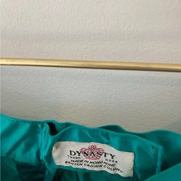 Vintage Dynasty Silk green maxi long skirt - Picture 5 of 5
